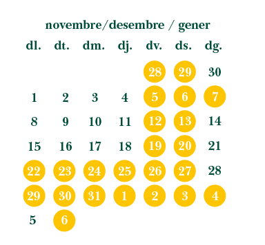 Calendari de funcions Aquae et lumina